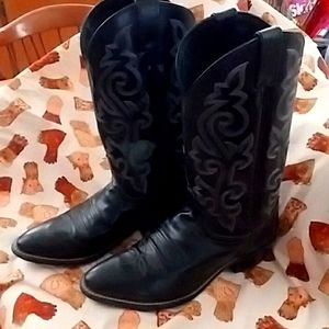 Justin Mens cowboy Western Boots Black